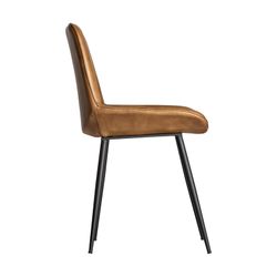 Camel Leather and Iron MORTON Chair, 44x52x84 cm.