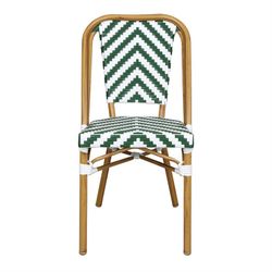 Pacific Bamboo, Aluminum and Green Rattan Chair, 44.50x54x87cm