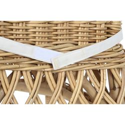 Sedia da giardino in rattan e tessuto naturale e beige, 47 x 58 x 90 cm | Mare