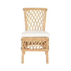 Sedia da giardino in rattan e tessuto naturale e beige, 47 x 58 x 90 cm | Mare