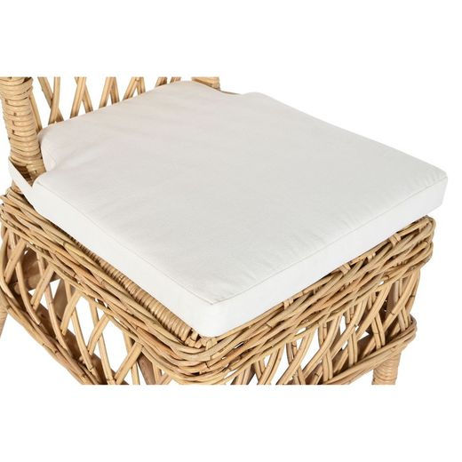 Sedia da giardino in rattan e tessuto naturale e beige, 47 x 58 x 90 cm | Mare