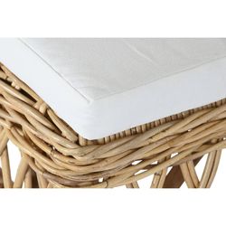 Sedia da giardino in rattan e tessuto naturale e beige, 47 x 58 x 90 cm | Mare