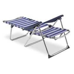 Cadeira cama de praia de 4 posições em tecido e estrutura de alumínio, 91x63x105 cm