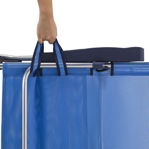 Cadeira cama de praia de 4 posições em tecido e estrutura de alumínio, 91x63x105 cm