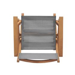 Cadeira Dobrável com Braços de Textilene e Madeira de Eucalipto 60.65 x 54.00 x 93.20 cm