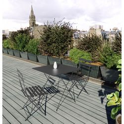 Graphite Gray Steel Folding Outdoor Chair, 41x46x80 cm