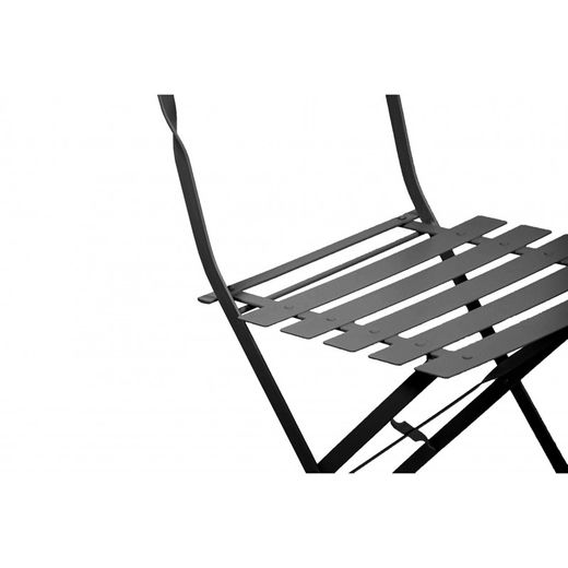 Graphite Gray Steel Folding Outdoor Chair, 41x46x80 cm