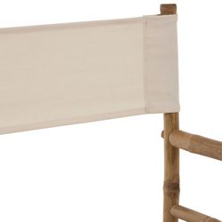 Beige/White Bamboo Folding Chair, 58x44x88cm