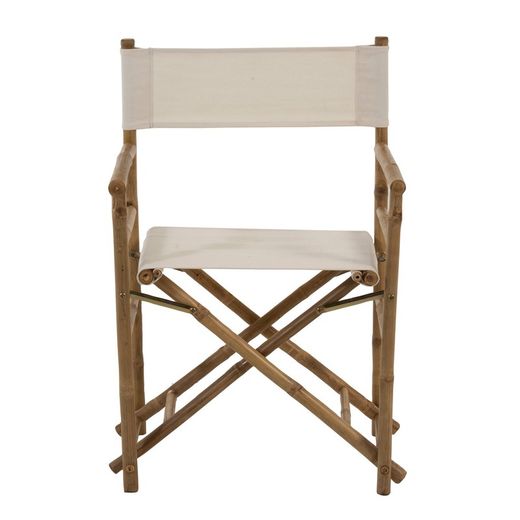 Beige/White Bamboo Folding Chair, 58x44x88cm
