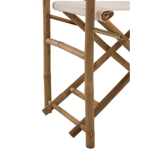 Beige/White Bamboo Folding Chair, 58x44x88cm