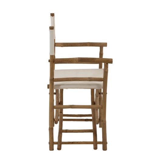 Beige/White Bamboo Folding Chair, 58x44x88cm