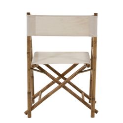 Μπεζ/Λευκή Μπαμπού Πτυσσόμενη Καρέκλα, 58x44x88cm