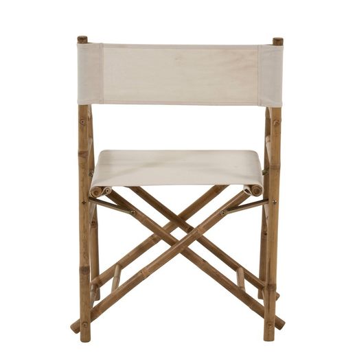 Beige/White Bamboo Folding Chair, 58x44x88cm