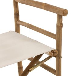 Beige/White Bamboo Folding Chair, 58x44x88cm