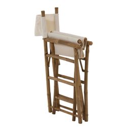 Beige/White Bamboo Folding Chair, 58x44x88cm