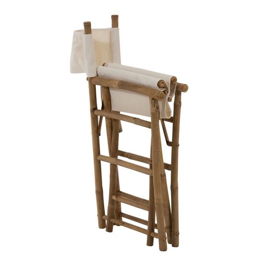 Beige/White Bamboo Folding Chair, 58x44x88cm