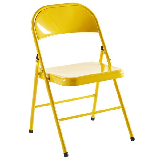 Chaise pliante en métal jaune, 46 x 46 x 87 cm | Populaire