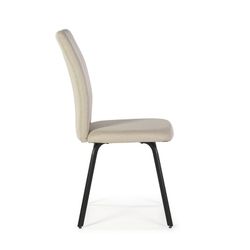 PRETTY Sedia in Tessuto Beige/Nero e Metallo, 45,5x57x95,5 cm