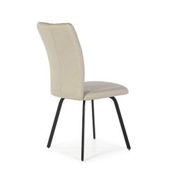 PRETTY Sedia in Tessuto Beige/Nero e Metallo, 45,5x57x95,5 cm