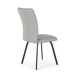 Cadeira PRETTY em tecido cinza claro/preto e metal, 45,5x57x95,5 cm