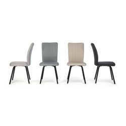 Cadeira PRETTY em tecido cinza claro/preto e metal, 45,5x57x95,5 cm