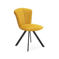 Cadeira SIMBRA em Tecido Mostarda/Preto e Metal, 48x65x83 cm