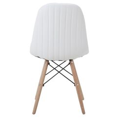 Krzesło tapicerowane białymi i drewnianymi nogami 44 x 52 x 82 cm