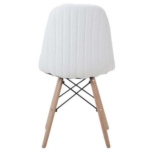 Krzesło tapicerowane białymi i drewnianymi nogami 44 x 52 x 82 cm