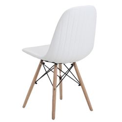 Krzesło tapicerowane białymi i drewnianymi nogami 44 x 52 x 82 cm