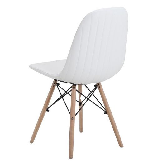 Krzesło tapicerowane białymi i drewnianymi nogami 44 x 52 x 82 cm