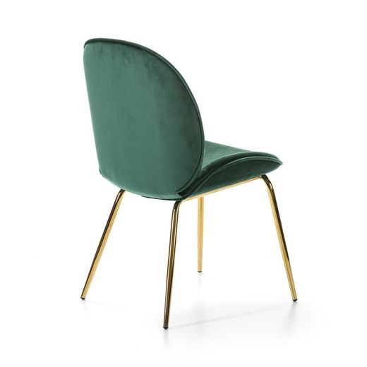 Chaise en velours vert avec pieds dorés48x60x85.5