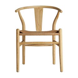 Silla Wishbone de madera de olmo en natural, 53 x 56 x 77 cm