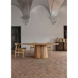 Silla Wishbone de madera de olmo en natural, 53 x 56 x 77 cm