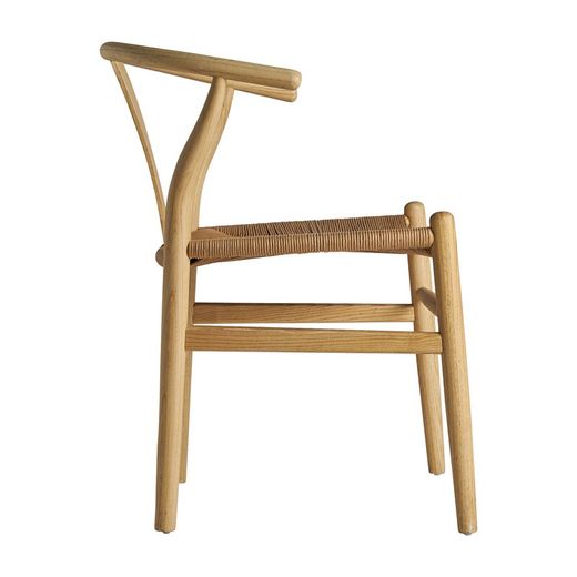 Silla Wishbone de madera de olmo en natural, 53 x 56 x 77 cm