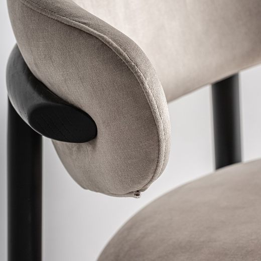 Zell Polyesterstuhl in Schwarz, 57 x 56 x 78 cm