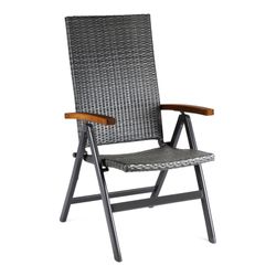 Chillvert Dominica Rattan e Poltrona de Alumínio para Multiposições de Jardim 59x68x107 cm