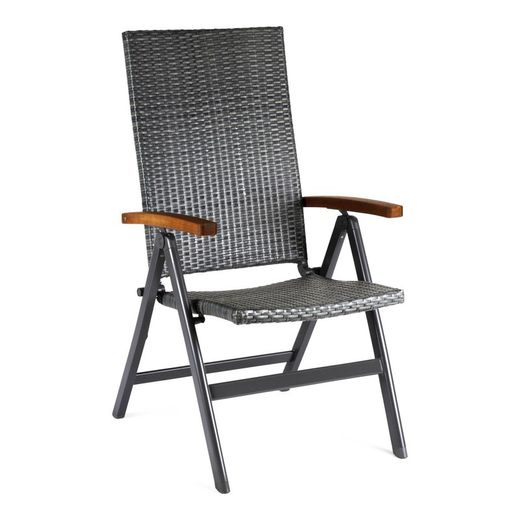 Chillvert Dominica Rattan e Poltrona de Alumínio para Multiposições de Jardim 59x68x107 cm