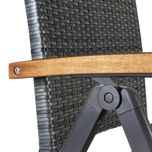 Chillvert Dominica Rattan e Poltrona de Alumínio para Multiposições de Jardim 59x68x107 cm