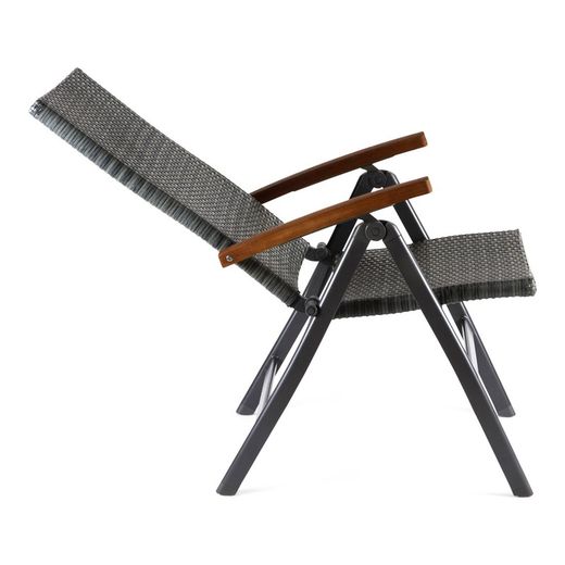 Chillvert Dominica Rattan e Poltrona de Alumínio para Multiposições de Jardim 59x68x107 cm