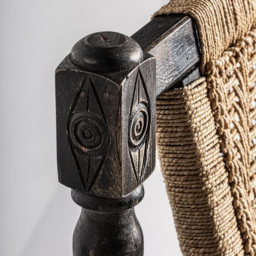 Backlyn armchair made of reclaimed wood in natural, 58 x 61 x 75 cm