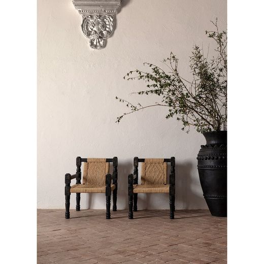 Backlyn armchair made of reclaimed wood in natural, 58 x 61 x 75 cm