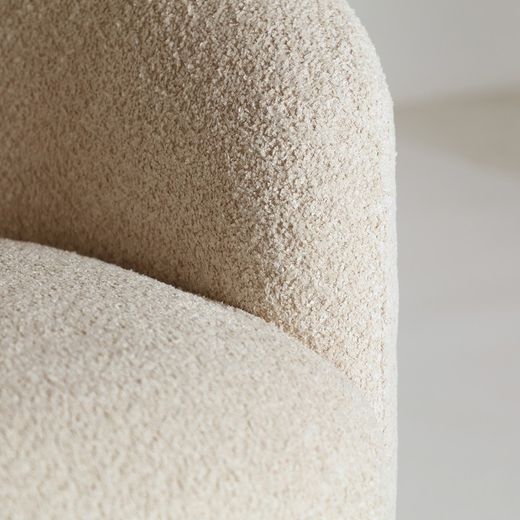 Bouclé cotton armchair in cream, 87 x 90 x 76 cm | Bouclé Privas