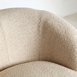 Bouclé cotton armchair in cream, 87 x 90 x 76 cm | Bouclé Privas