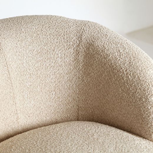 Bouclé cotton armchair in cream, 87 x 90 x 76 cm | Bouclé Privas