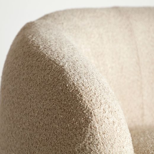 Bouclé cotton armchair in cream, 87 x 90 x 76 cm | Bouclé Privas