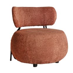 Fotel Bouclé Valence z bawełny bouclé i terakoty, 75 x 76 x 76 cm