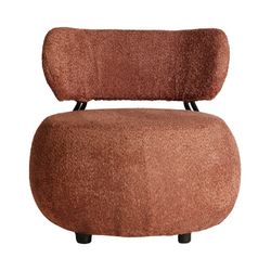 Fotel Bouclé Valence z bawełny bouclé i terakoty, 75 x 76 x 76 cm
