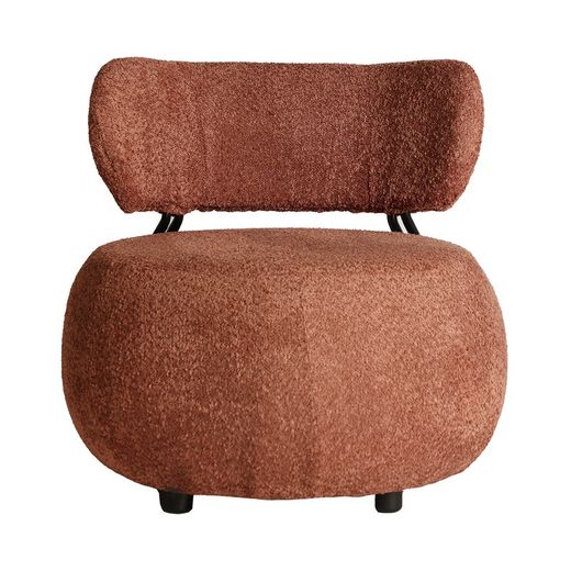 Fotel Bouclé Valence z bawełny bouclé i terakoty, 75 x 76 x 76 cm