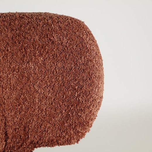 Fotel Bouclé Valence z bawełny bouclé i terakoty, 75 x 76 x 76 cm