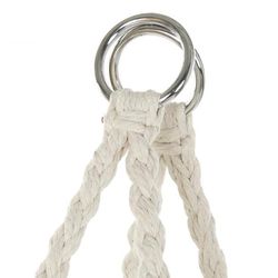 Poltrona sospesa con cuscino in cotone beige, 100x80x145cm